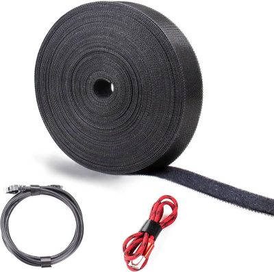 FISCO 14mm x 25 meter roll double sided hook and loop grip tie (black)