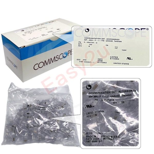 Commscope AMP RJ45 (UTP) Cat5e Cat6 Modular Plug (100pcs/pack) - Fiber Zone