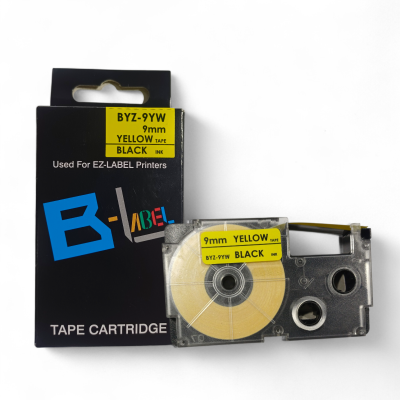 Label Printer BYZ-9YW 9mm Black on Yellow Ribbon Printer BYZ-9YW for Casio Label Tape